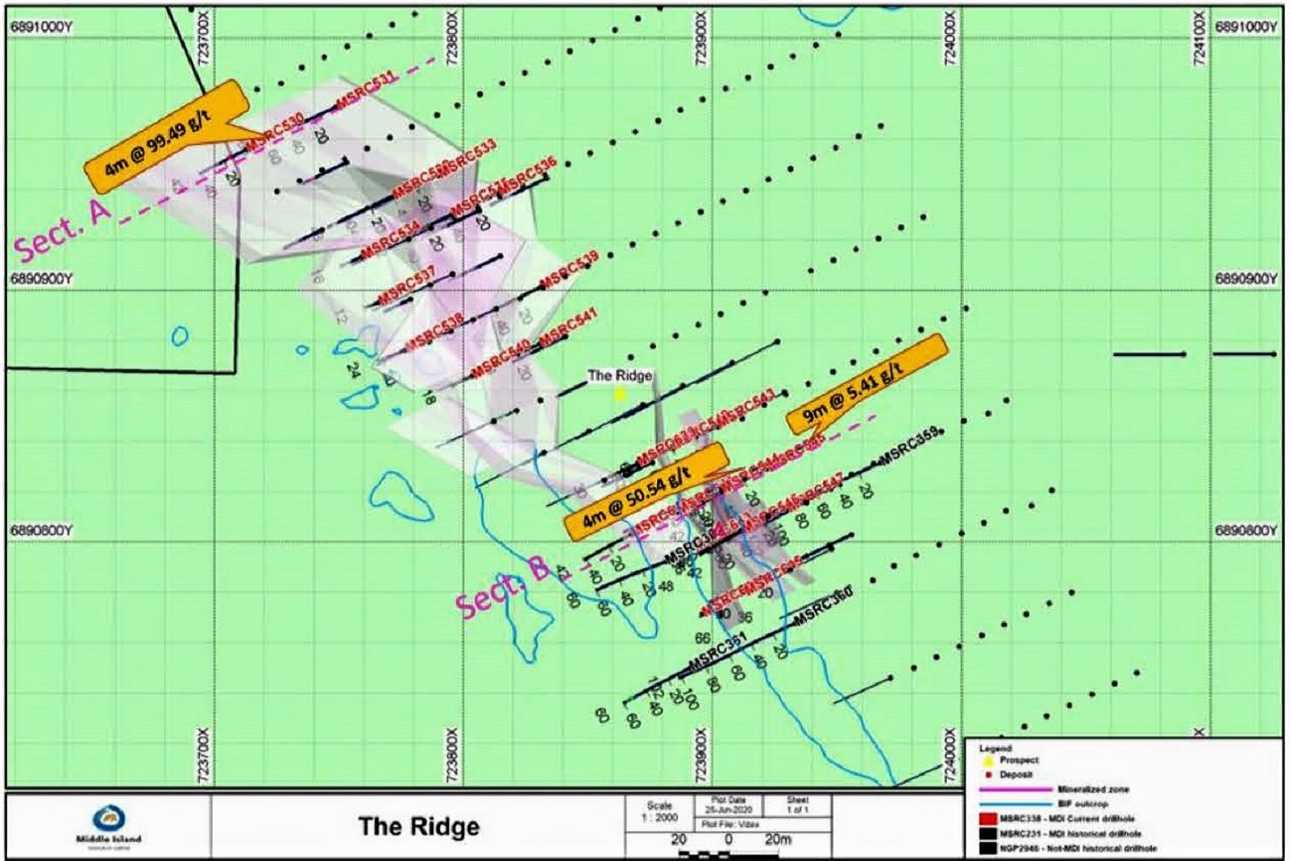 More uber-high grades for Middle Island at Sandstone