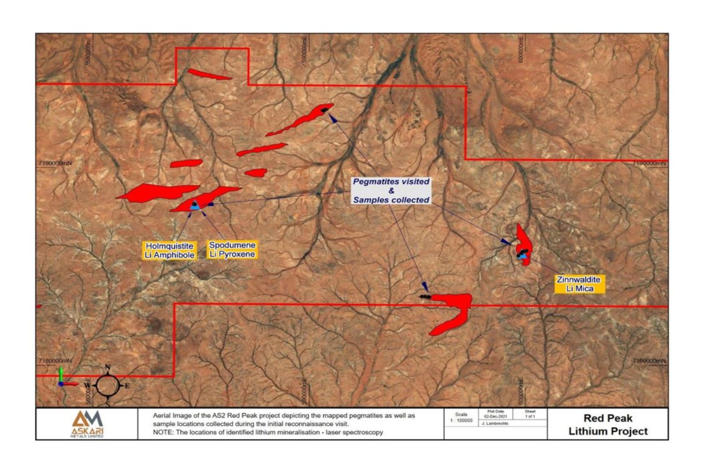 Lithium mineralisation confirmed at Red Peak for Askari