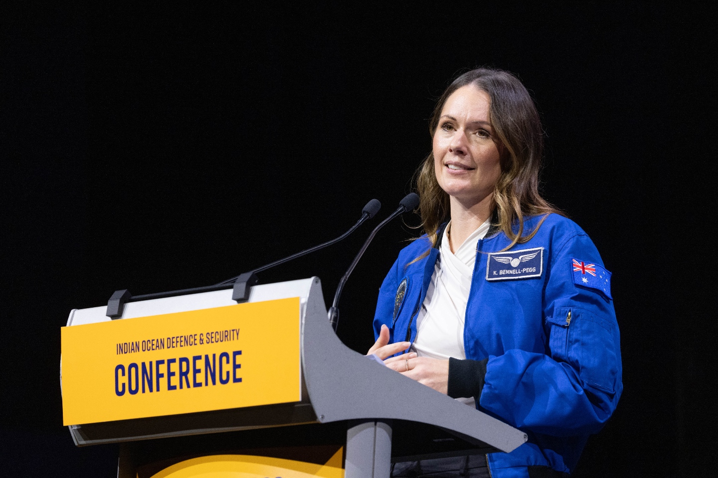 Australia's first female astronaut and Australian of the Year Katherine Bennell-Pegg at IODS. Photo: Michael O'Brien.