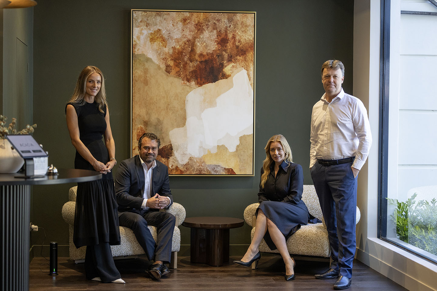 Acacia director Lauren Grierson with American Tungsten's Tim Morrison, Acacia's Abbi Lee, and OD6 Metals boss Brett Hazelden. Photo: Tom Zaunmayr