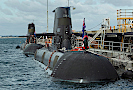 Submarine docked at Garden Island