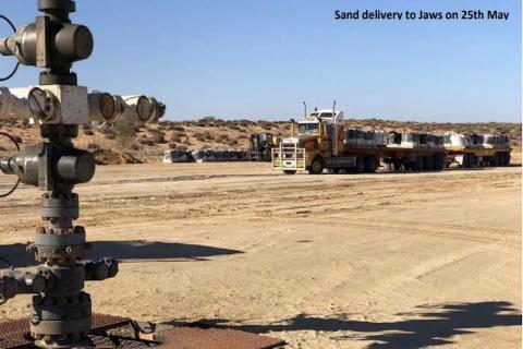 Halliburton rolls in stimulation crew at Strike gas well