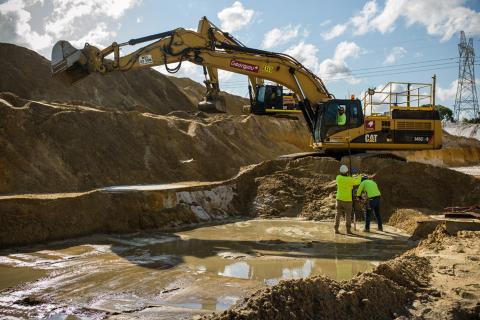 Mixed results for contracting groups