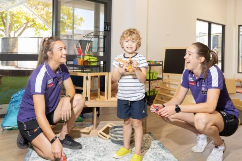 Dockers play in childcare space