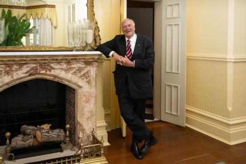 Proud Beazley steps out the door