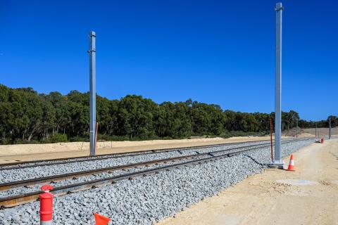 Test train hits tracks on Yanchep extension