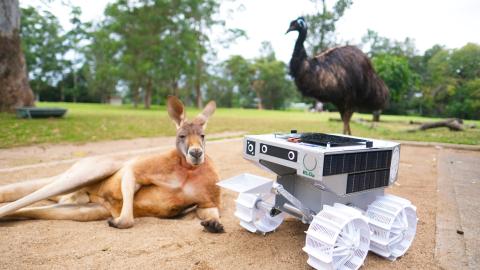 ELO2's lunar rover during a tour of Australia this year. Photo: Australian Space Agency.
