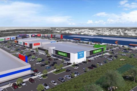 A render of the HomeHQ large retail format project in Bovell, Busselton.