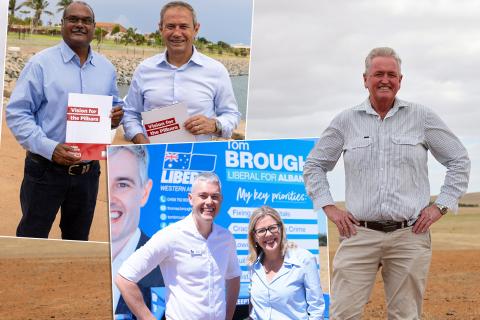 Shane Love. Inset: Kevin Michel, Roger Cook, Thomas Brough, and Libby Mettam.