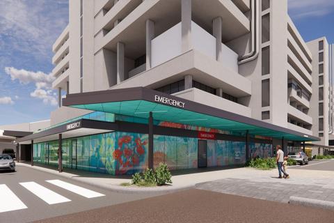 A render of the Sir Charles Gairdner hospital emergency department redevelopment. 