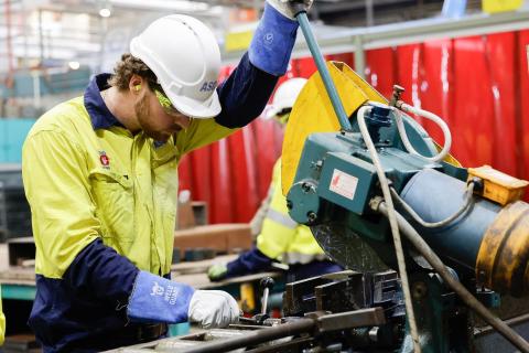 ASC workers at the Osborne Naval Shipyard in South Australia.