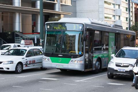Transperth bus in the city.