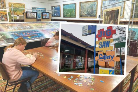 One of the world's largest jigsaw puzzles on display at the Brierley gallery.