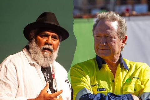 Yindjibarndi chief executive Michael Woodley and Fortescue founder Andrew Forrest. 