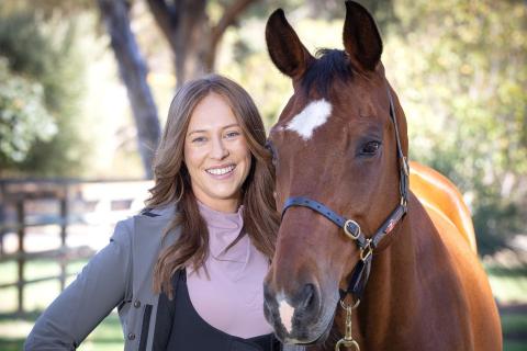 Chloe Tornow with her horse, Wise Lord.