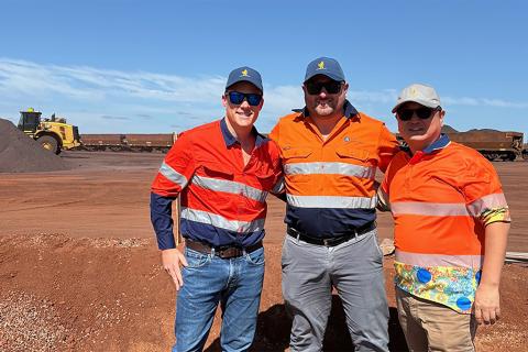 Gold Valley CEO Scott Meacock, Arc Infrastructure's Tim Cooling and GoldValley chairman Yuzheng Xie