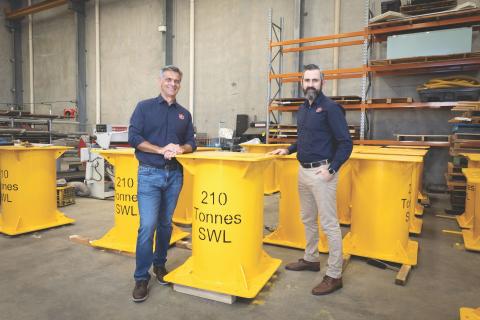 Michael Sertorio (left) with Chris Stoll at Gri n Marine Services’ Yangebup headquarters.