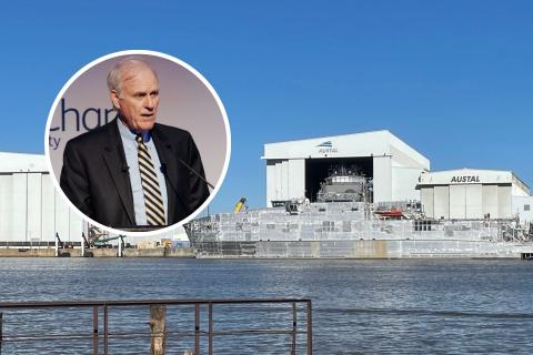 Richard Spencer (inset, Photo: Ingo Burkhardt) says he does not believe Hanwha can add value to the Perth-based shipbuilder Austal.