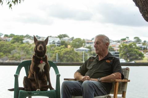 Rick Fenny and his kelpie, Marjie. Photo: Tom Zaunmayr.
