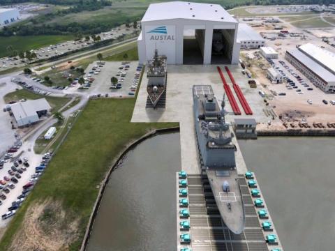 An artist's impression of Austal's upgraded shipyard in the USA.