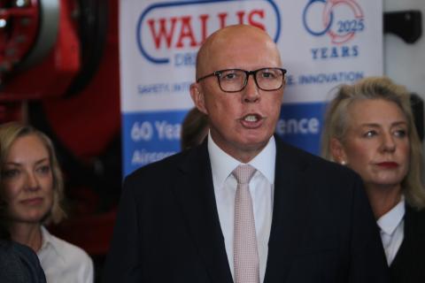 Opposition leader Peter Dutton during a recent visit to Perth. Photo: Sam Jones.