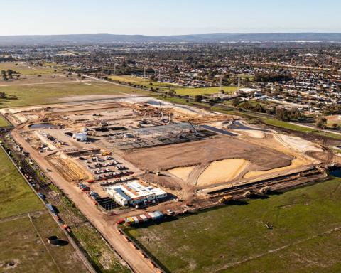 Construction of Perth Film Studios is underway in Malaga. Photo: WA State Government