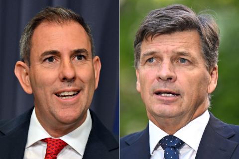 Jim Chalmers and Angus Taylor. AAP Image / Mick Tsikas.