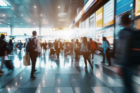 Passengers at an airport.