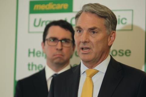 Deputy Prime Minister Richard Marles spoke on the tariffs in Perth today. Photo: Sam Jones.