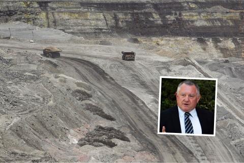 Steve Thomas with coal