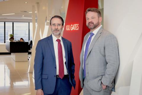 Nate Bolin (left) and David Allman at K&L Gates’ Perth office. Photo: Michael O’Brien