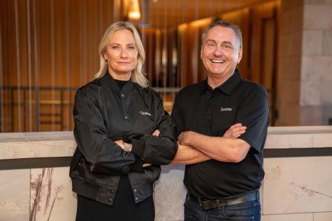 Quartex chief marketing officer Jaimie Godden and Quartex chief executive Craig Charlton. Photo: Quartex.