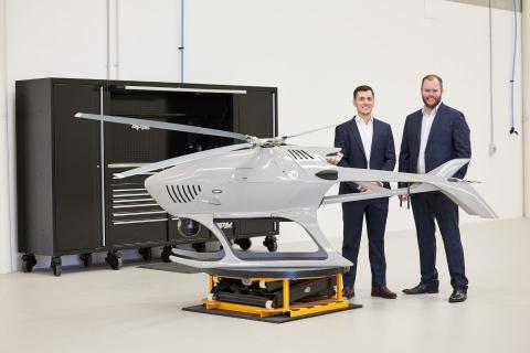 Michael Rimbas (left) and Tom Symes are planning to list Drone Forge. Photo: David Broadway