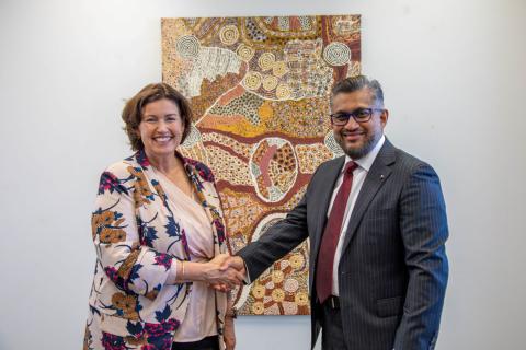 Jackie Jarvis with Saj Abdoolakhan.