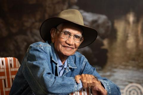 Sam Lovell at the State Library of Western Australia exhibition. Photo: Michael O’Brien