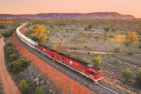 The Ghan delivers a front-row seat to some spectacular scenery. Photo: Journey Beyond