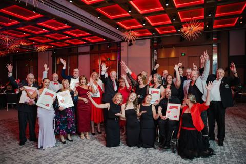 Winners at 2025 WA Volunteer of the Year Awards with Chris Dawson, Tina Williams and Volunteering Minister Beazley. 