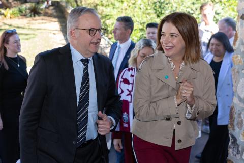 Prime Minister Anthony Albanese and Communications Minister Anika Wells. Photo: AAP Image / Russell Freeman