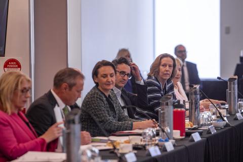 Ministers and business leaders gathered at ANZAC House to discuss US tariffs. Picture: Tom Zaunmayr.