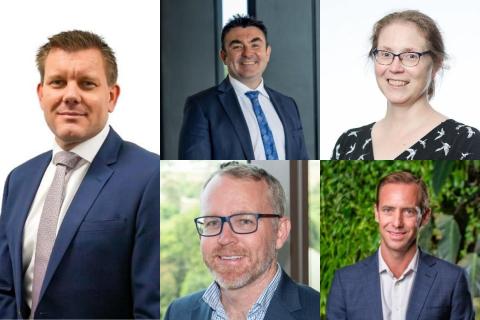 Clockwise from left: Leon McIvor, Michael Carey, Joann Wilkie, Chad Anderson, and Chris Shaw.