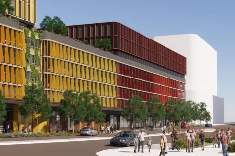 A render of the proposed carpark on Barry Marshall Pde. Image: via DPLH documents