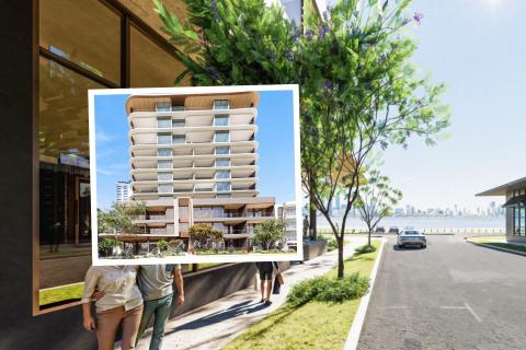Renders of Edge's proposed apartments on Harper Terrace. Images: Hillam Architects via DAP documents