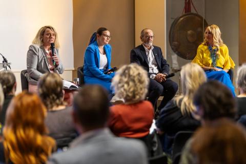 Panellists at the Shaping Tomorrow forum, held at the WA Museum Boola Bardip. Photo: Michael Goh