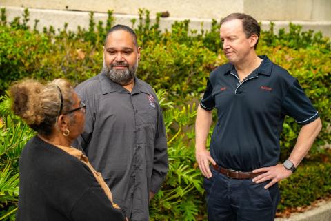 (L-R): Ngarluma Traditional Owner Dianne Walker, Pilbara Aboriginal Health Alliance (PAHA) Chief Executive Officer Ashley Councillor and Rio Tinto Traditional Owner Partnerships general manager James Davison.