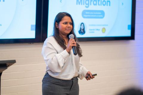 Seamless Migration founder Sharinia Kanagandra was awarded the prize for best startup. Photo: Millie Kolomyjec