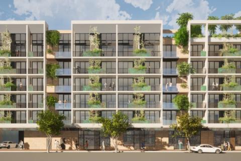 A render of the co-living apartments on Stirling Street. Image: CCN Architects