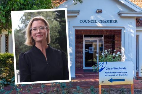 Hannah Beazley (inset) will appoint three commissioners to take over the City of Nedlands. Background: Michael O'Brien