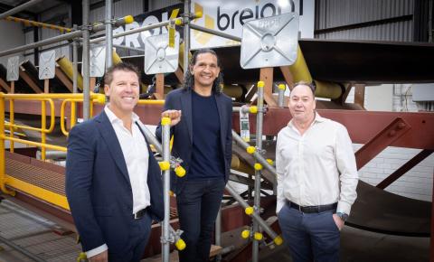 Breight Group managing director Stephen Easterbrook, Bundara West managing director Troy Cook and Breight Group chief operating officer Michael Douglas on Wednesday morning at the training centre. Photo: Michael O'Brien.