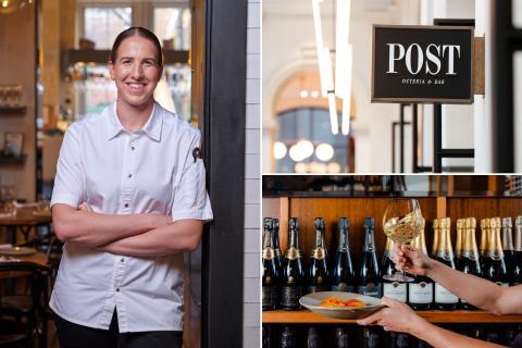 Petition’s Jessica Roe (left); Post Osteria & Bar serves up more formal fare (Photos: Thom); and Balthazar, when gravitas is called for. Photo: Danika Zuks.