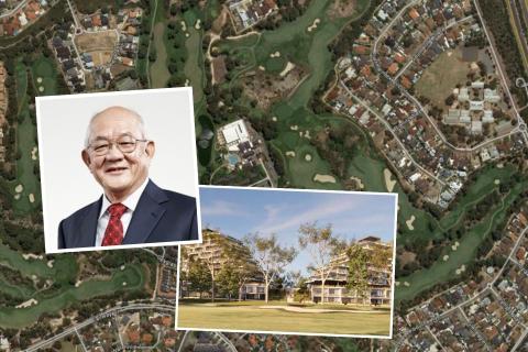 Tuck Kwong Low (inset) and his family has acquired full ownership of Joondalup Country Club and resort (background) amid plans to redevelop the site.